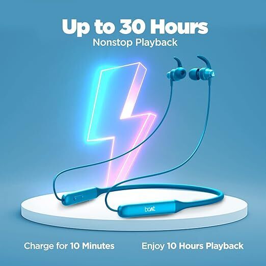 Boat Rockerz 335 Wireless Neckband Bluetooth Earphones – 30H Playback, Qualcomm Aptx HD, ASAP Fast Charge, IPX5 Water Resistant, Deep Bass Sound - Image 5